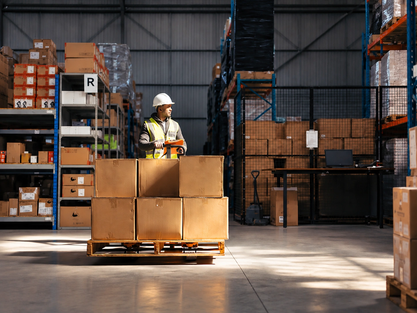 Modern logistics distribution center and transportation operations